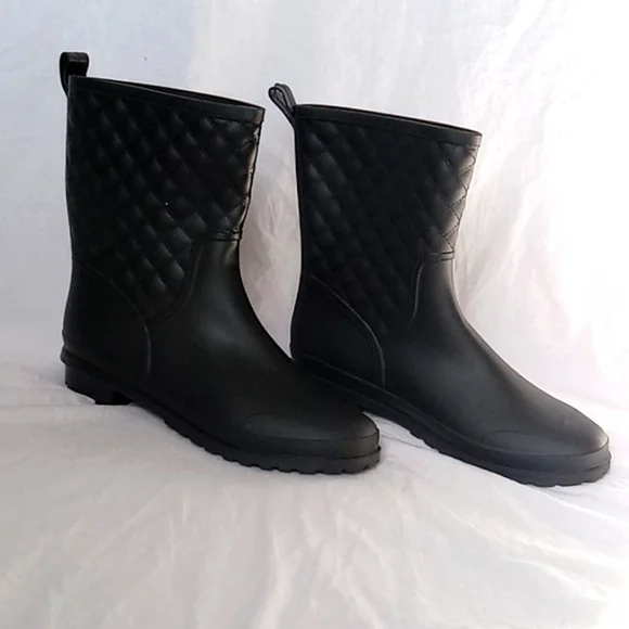 Mid Calf Rain Boots Waterproof Lightweight Garden Shoes Black Size 41, 9M - Picture 7 of 7